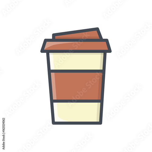 Cup of coffee drink colored icon