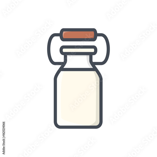 jar of milk drink colored icon