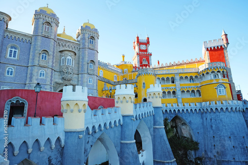 Pena National Palace, famous landmark, Sintra, Lisbon, Portugal,