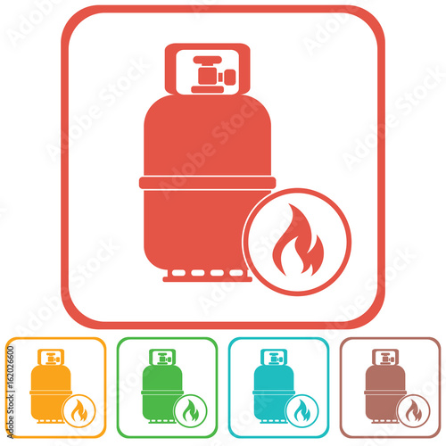Camping gas bottle icon