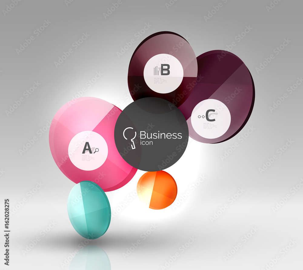 Glass circle infographics Glass circle infographics
