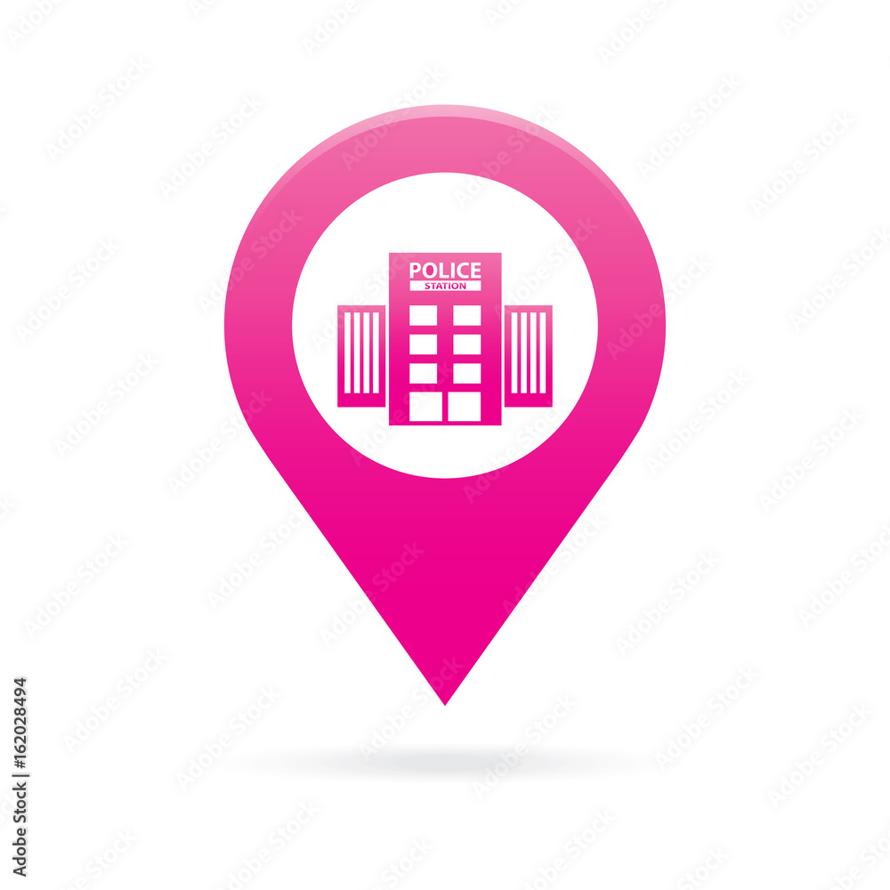 police station map pointer icon marker GPS location flag symbol police station map pointer icon marker GPS location flag symbol