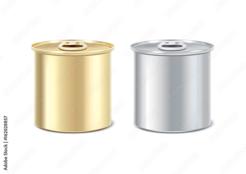 Preserves packages. Tin can in two colors Preserves packages. Tin can in two colors