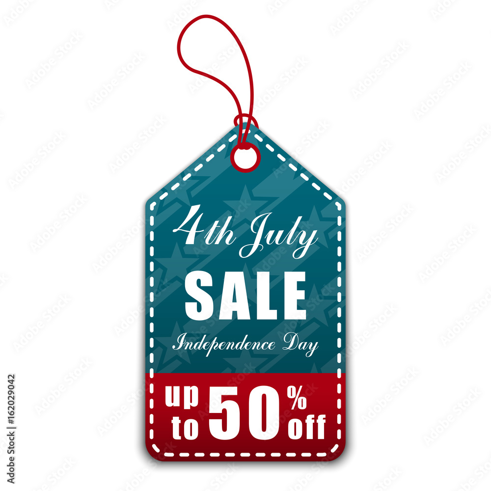 4th of July. Fourth of july. United States independence day sale, discount and offer tag, sticker. Vector illustration