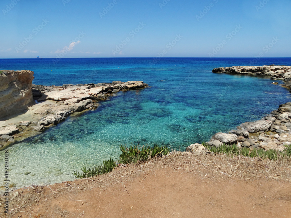 beach coast landscape mediterranean sea Cyprus island