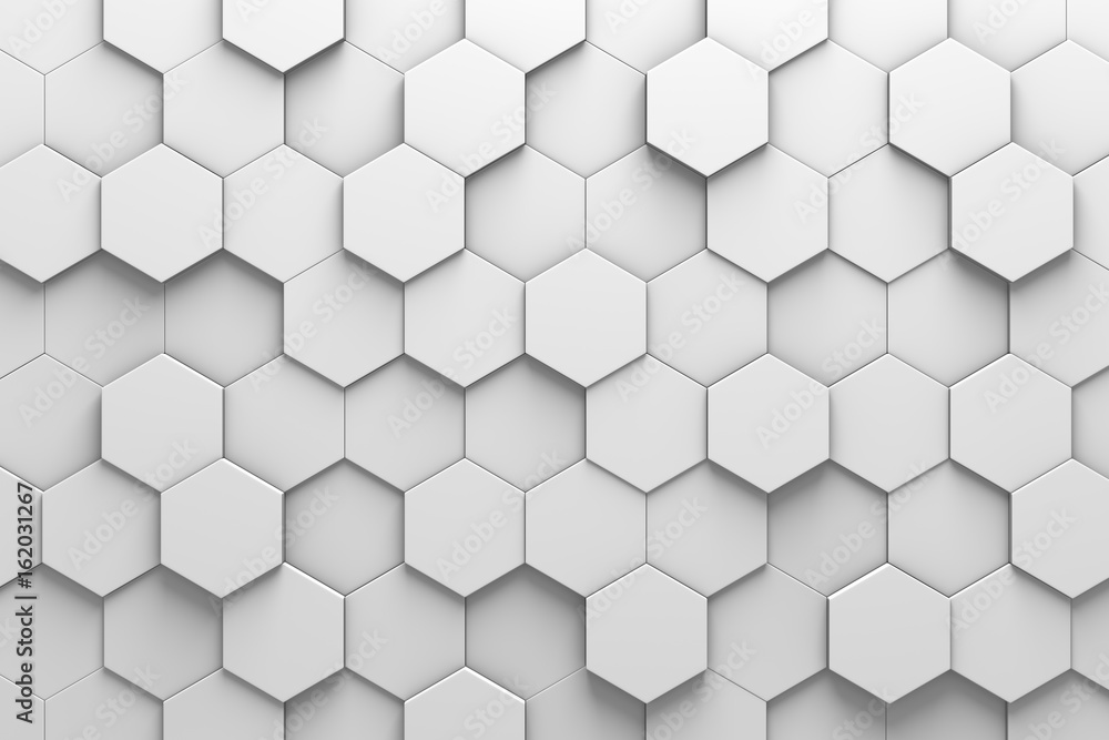 Hexagonal Tiles 3D Pattern Wall