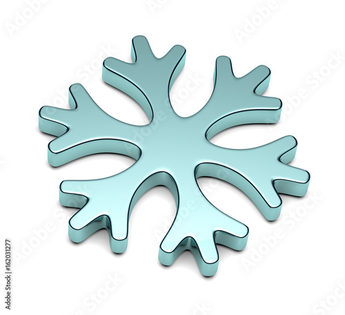 Single Snowflake Symbol on White