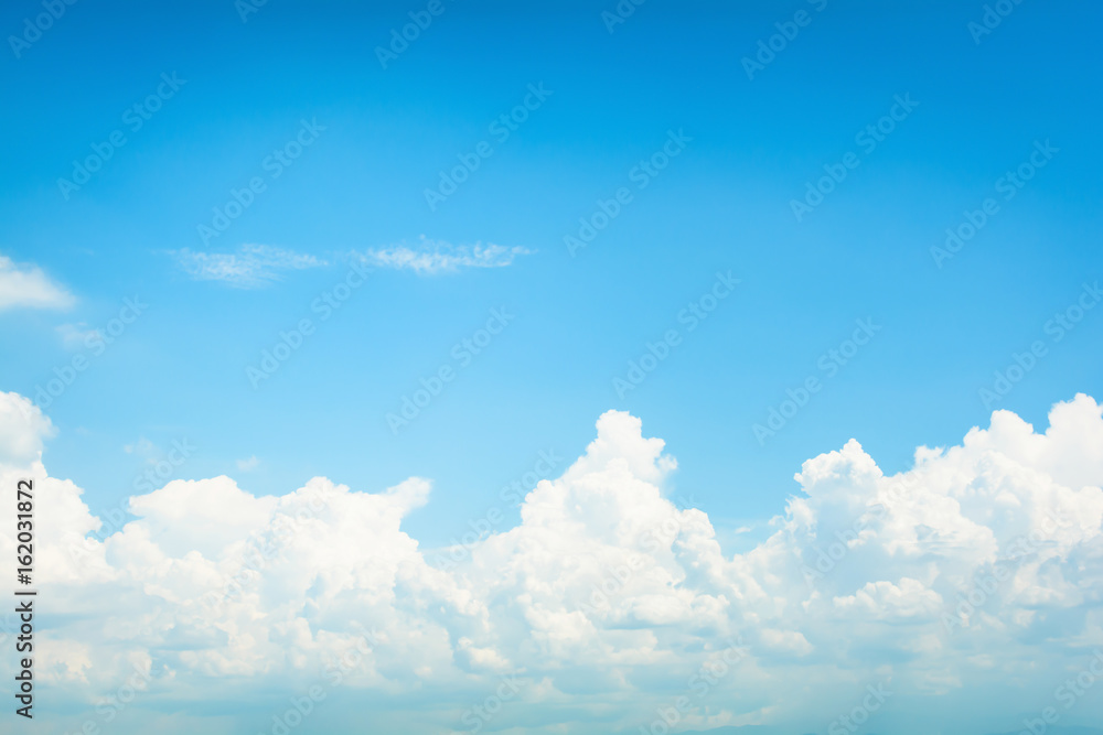 Clear blue sky and white clouds