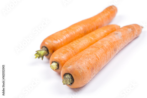 Carrots isolated on the white background.