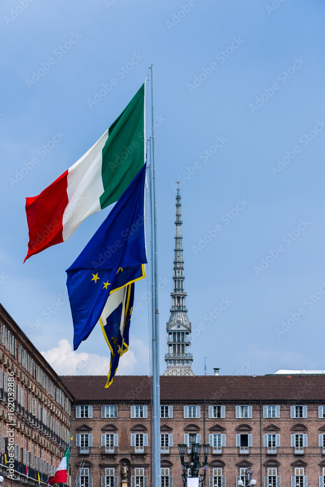 Flags on Turin