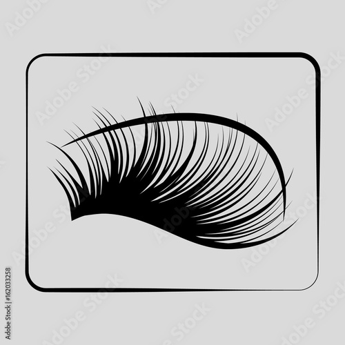 eyelashes icon on a gray background