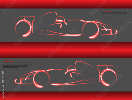 Set of formula 1 one racing car icons. Vector