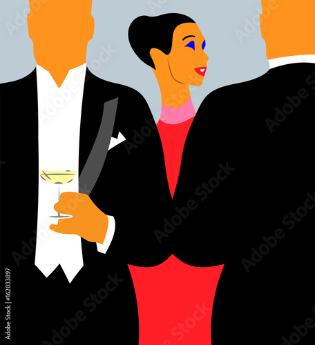 young girl on high society party