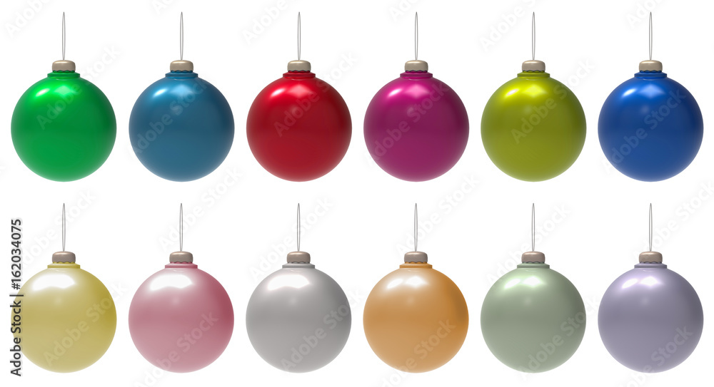 3d illustration of colorful christmas tree balls isolate on white background, High quality 3d illustration of colorful christmas tree balls isolate on white background, High quality
