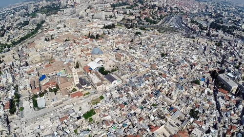 Rare aerial view of the Old City Jerusalem 4K