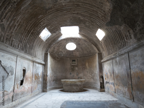 Remains of the public baths in Pompeii