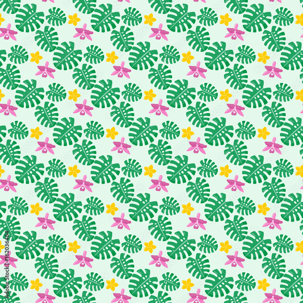 Tropical plants seamless pattern Tropical plants seamless pattern