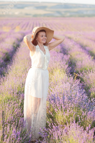 Wallpaper Mural Portrait of Beautiful 50 Years old Woman Outdoors in Lavender Torontodigital.ca