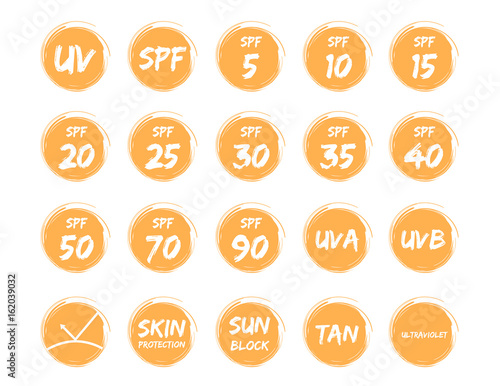 spf uv and ultraviolet icon vector