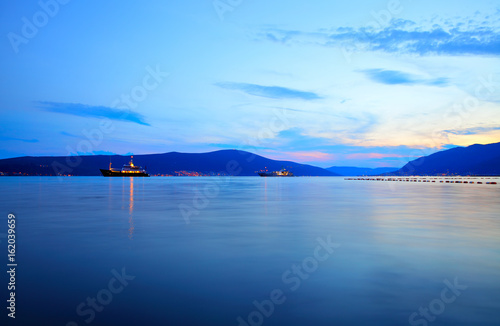 The Bay of Kotor at sunset