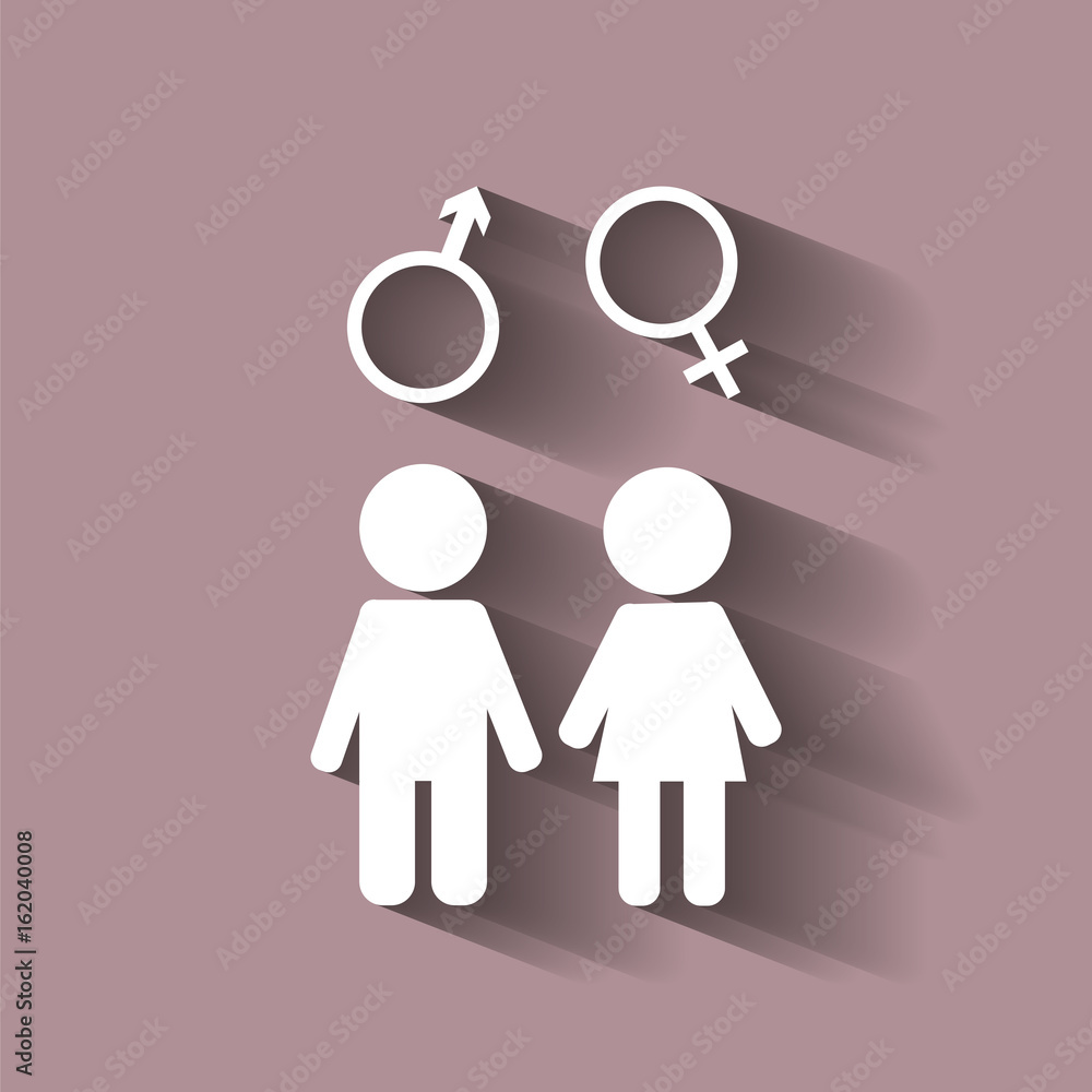 Vector icon of man and woman . A symbol of a man and a woman.Vector icon with shadow Vector icon of man and woman . A symbol of a man and a woman.Vector icon with shadow