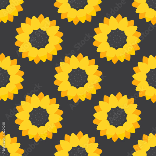 Fototapeta Naklejka Na Ścianę i Meble -  Sunflower seamless pattern