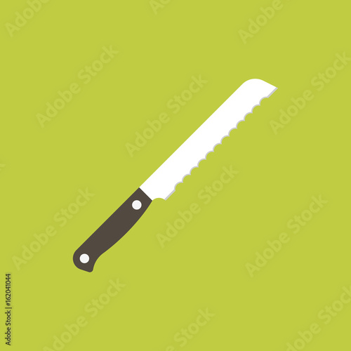 bread knife icon vector, flat design