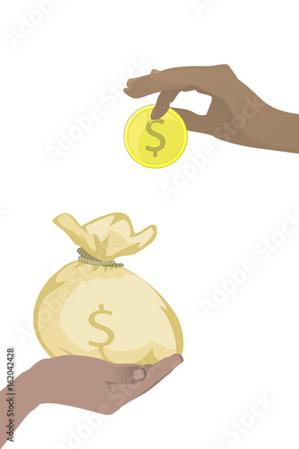 Bank savings concept. contribution. Hands