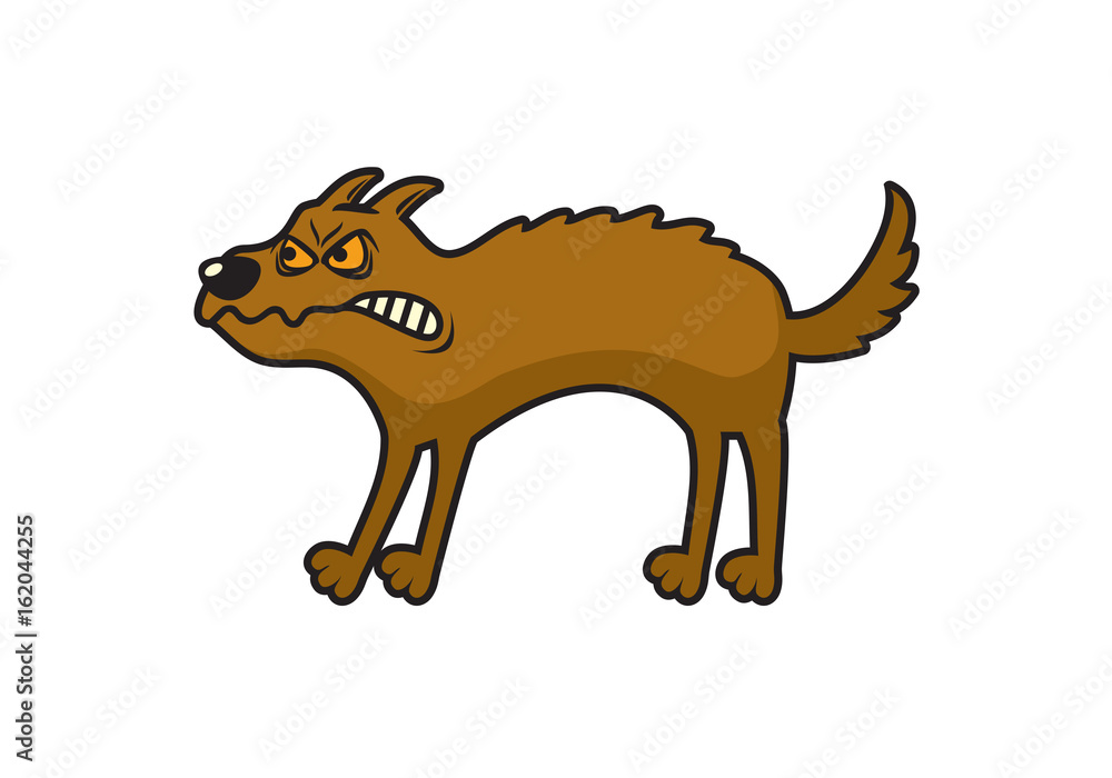 Cartoon angry dog. Dog vector illustration. Rabid dog Stock Vector | Adobe Stock Cartoon angry dog. Dog vector illustration. Rabid dog Stock Vector | Adobe Stock