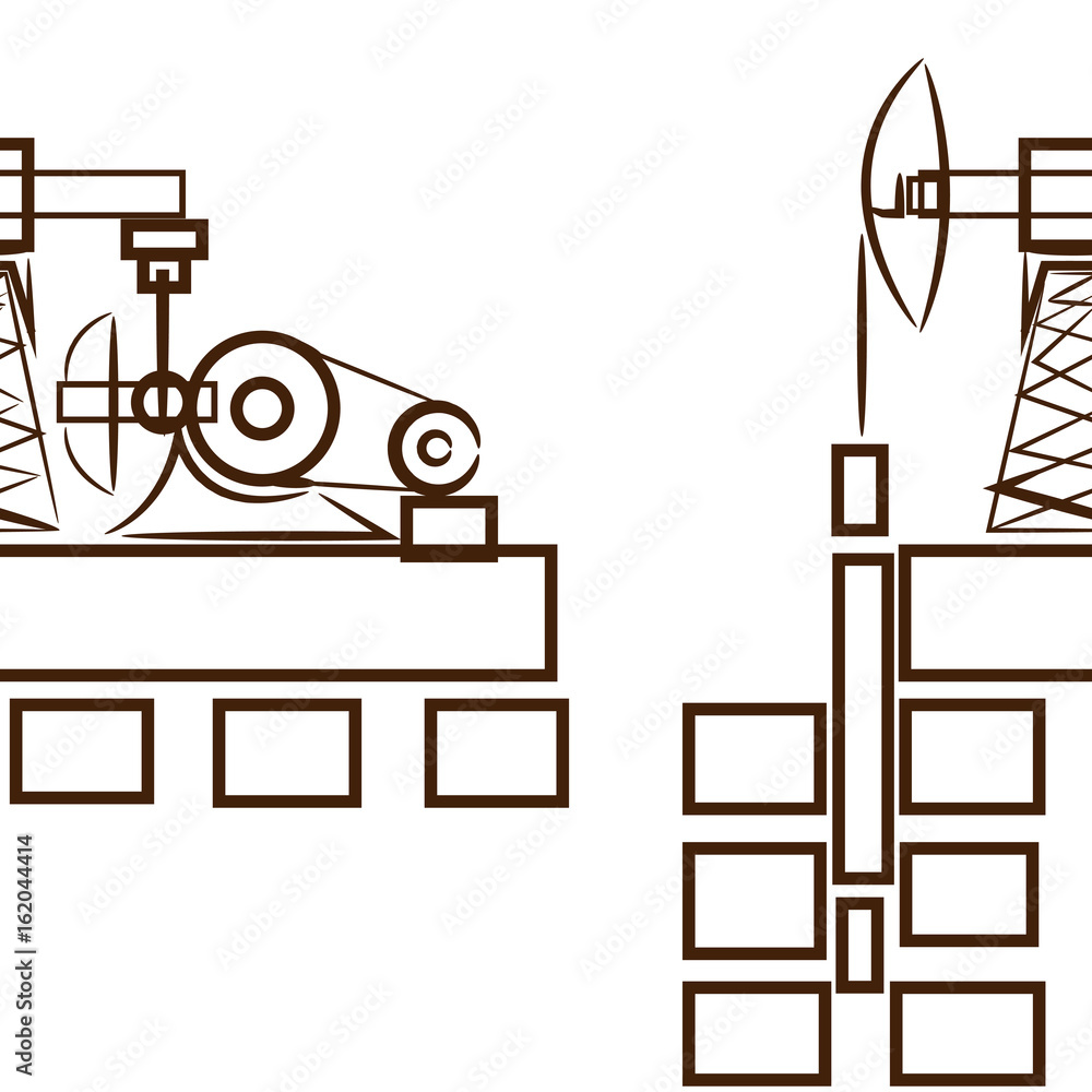 Oil extraction sea platform in the circle. Flat design vector illustration. Oil extraction sea platform in the circle. Flat design vector illustration.