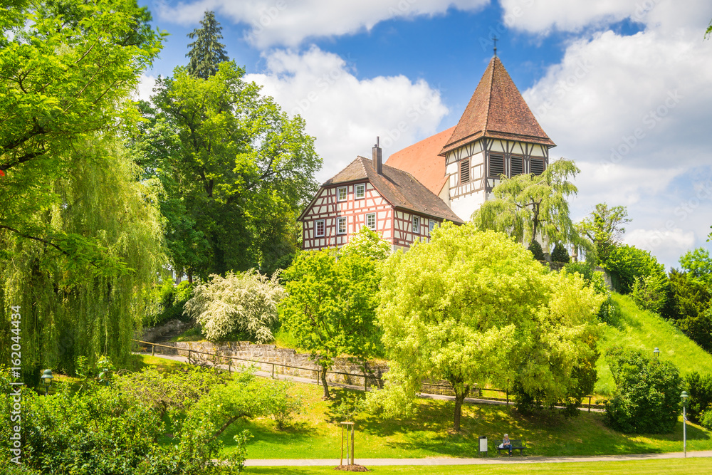 Park View of Murrhardt, with the Walterich Church