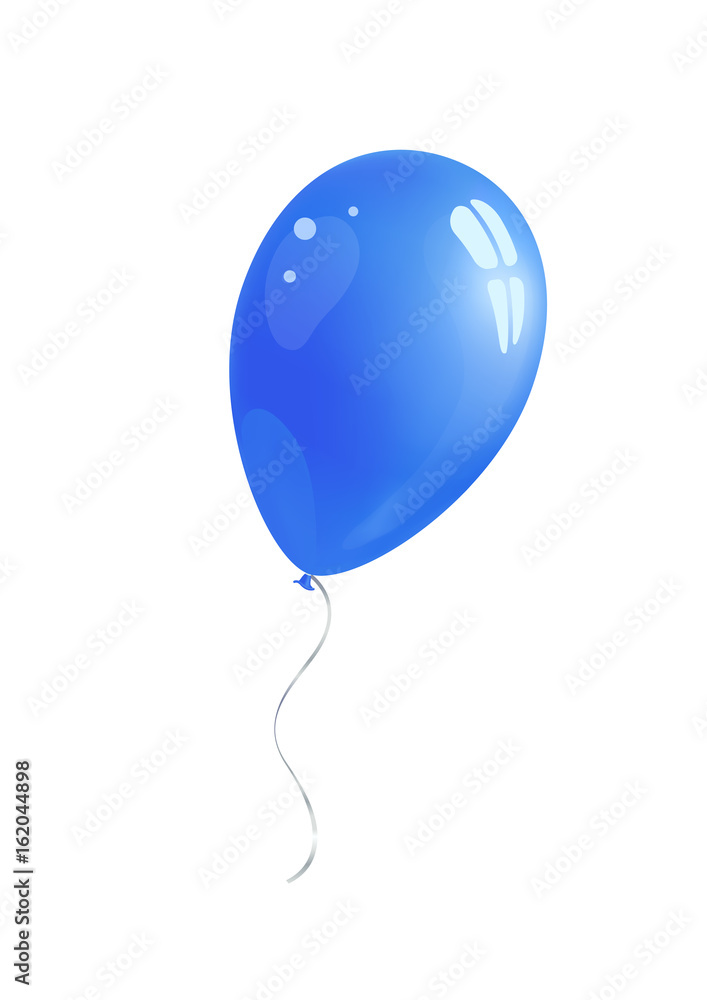Blue balloon on white background. Vector illustration. Blue balloon on white background. Vector illustration.