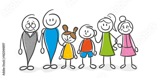 Stick Figure Series Family / Familienglück, Familienfoto