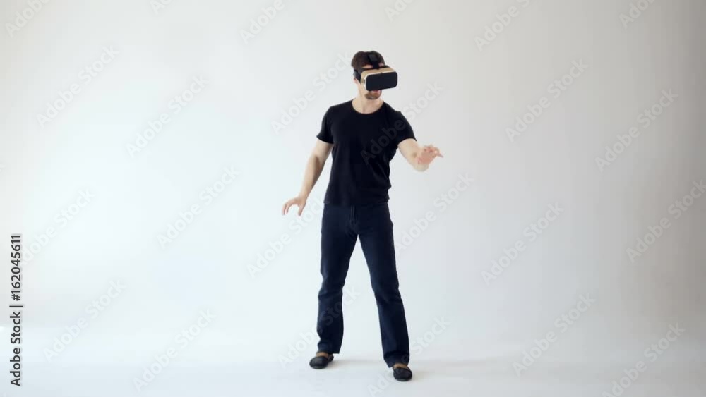 A man is excited to use modern technology A man is excited to use modern technology