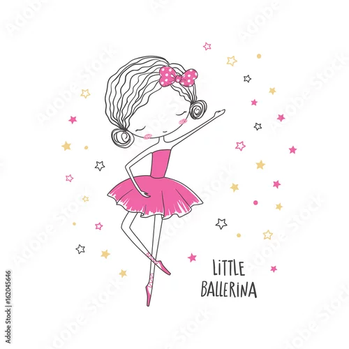 Obraz Mała baletnica. Ilustracja moda na odzież