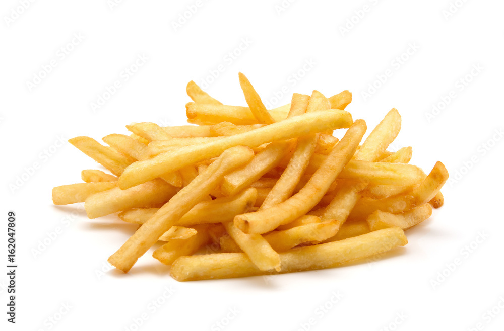 potato fry on white isolated background potato fry on white isolated background