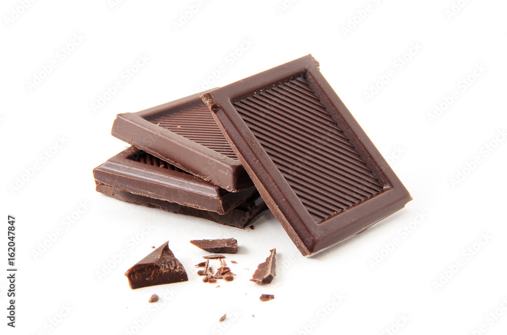 Chocolate bars stack isolated on white background Chocolate bars stack isolated on white background