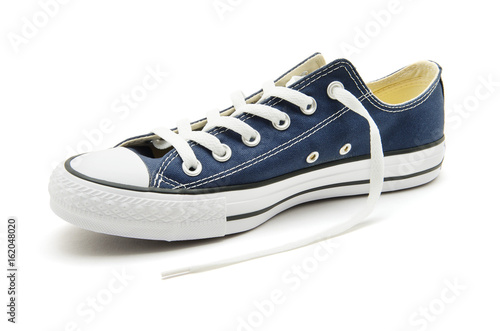 Blue sneaker on a white background