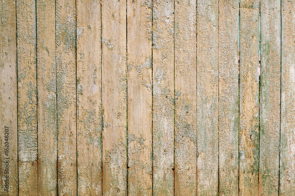 Grunge Wood Board Panel Structure. Solid Wood Slats Rustic Shabby Brown Background.