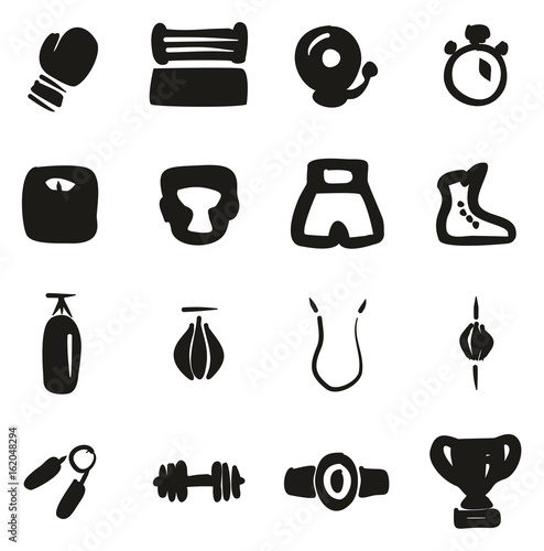 Boxing Icons Freehand Fill