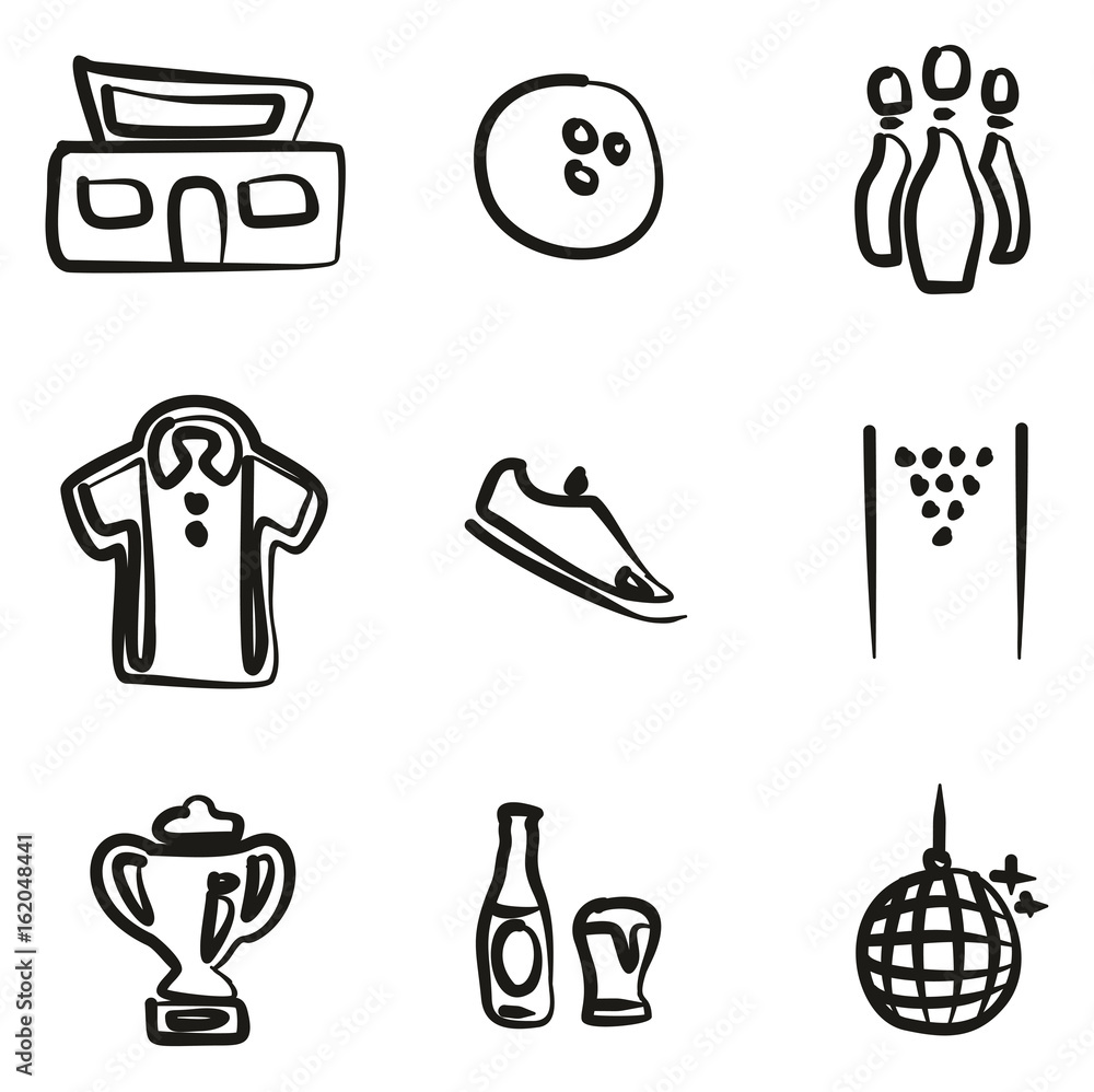 Bowling Icons Freehand