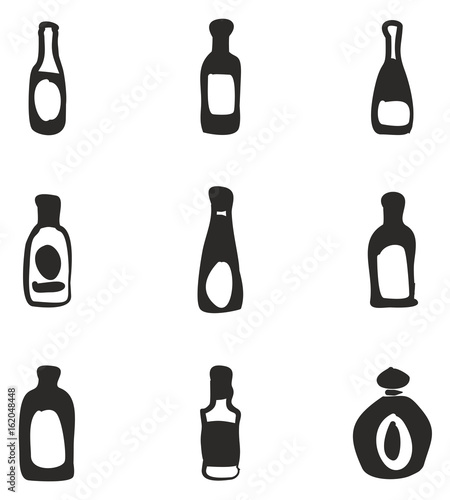 Bottle Icons Freehand Fill
