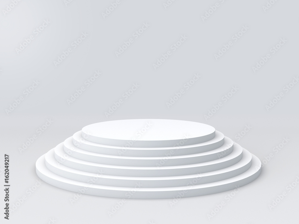 Obraz premium Empty podium on white background. 3D rendering. 