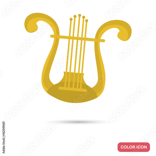 Lyra music instrument color flat icon for web and mobile design