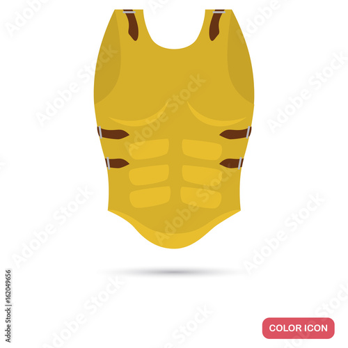 Ancient Greece warrior armor color flat icon for web and mobile design