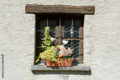 Rural window of a house at the village of Sorengo