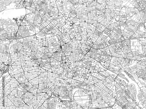 Cartina di Berlino, città, strade, Germania, vista satellitare photo
