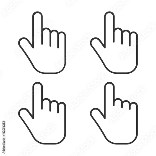Set of hand icon isolated on white background. Vector illustration.
