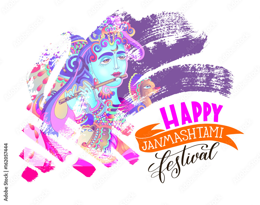 happy janmashtami festival artwork design