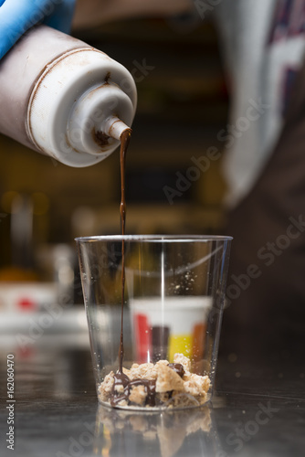 Italian ice cream artisanal preparation